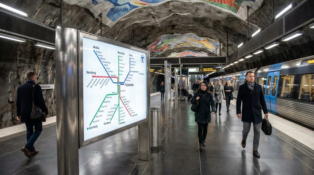 Le plan du métro de Stockholm pour ne pas rater sa correspondance au mauvais quai