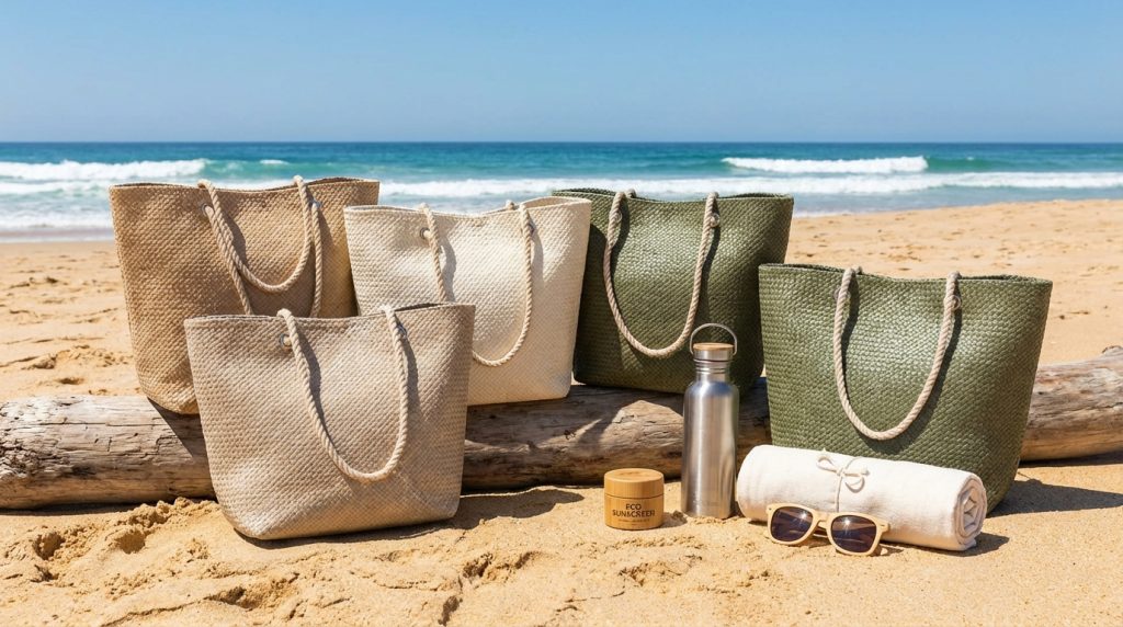 découvrez ces sacs de plage en plastique recyclé, alliant légèreté et engagement écologique pour un voyage responsable et stylé.